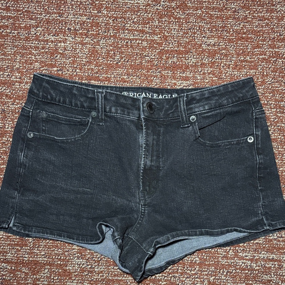 American Eagle Outfitters high rise shortie black denim shorts women’s 10